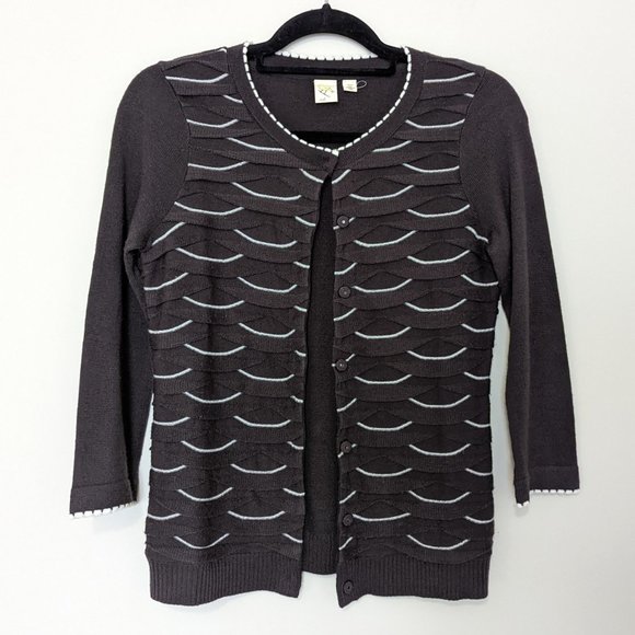 Anthropologie Sweaters - Yellow Bird Anthropologie Winter Waves Button Down Scalloped Cardigan